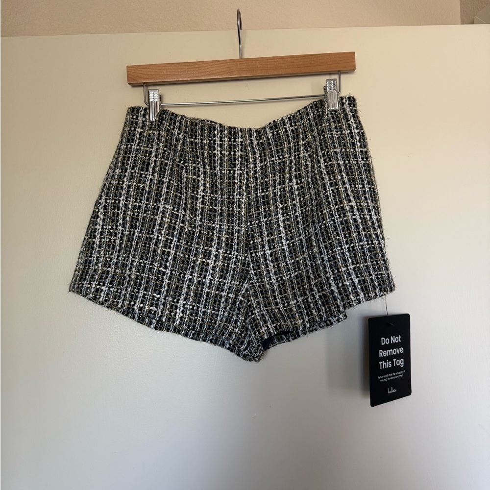 Lulus Tweed High-Rise Shorts + Matching Belt